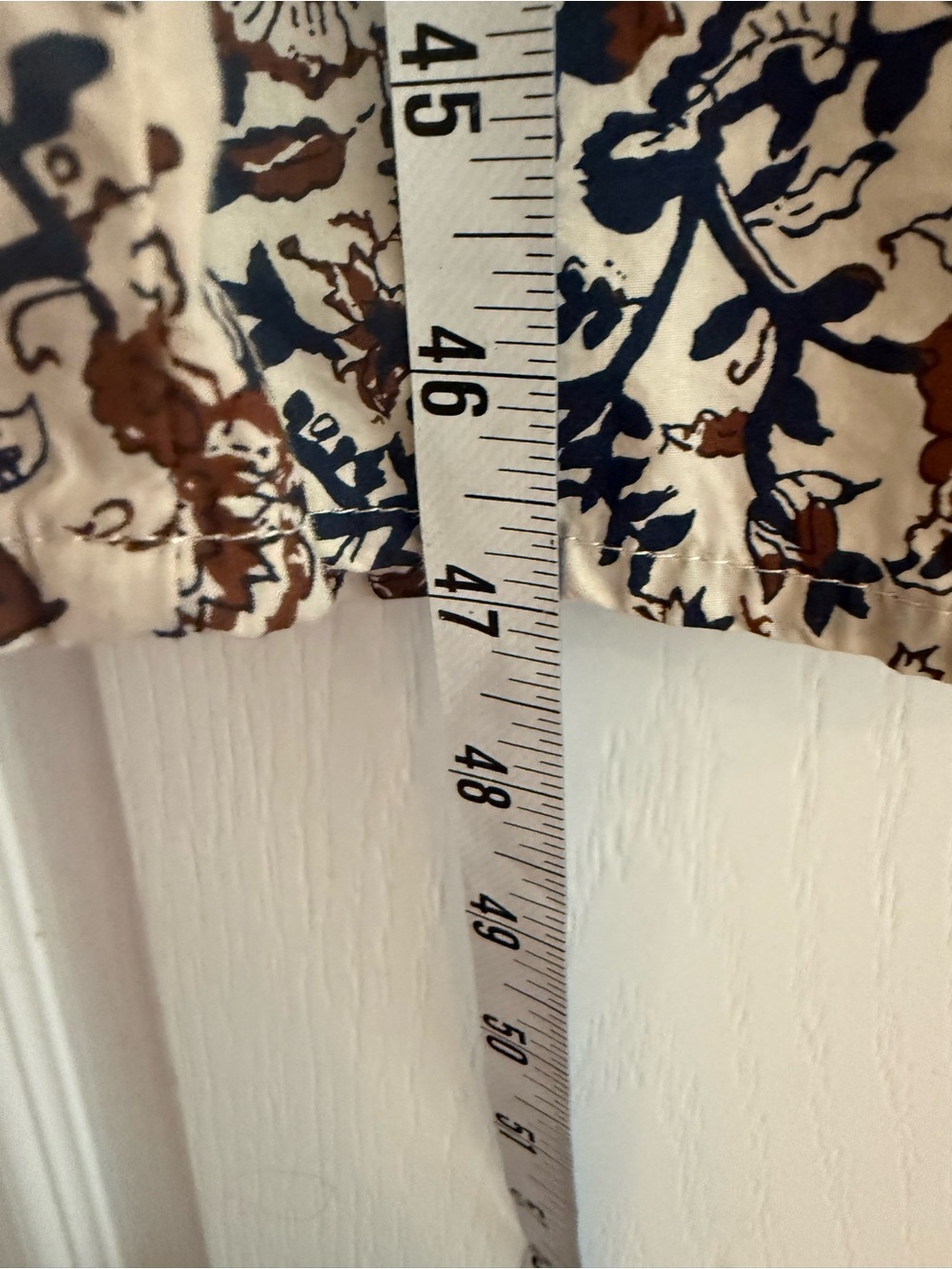 a.n.a Floral Smocked Midi Dress in Cream, Brown and Navy - Picture 4 of 4